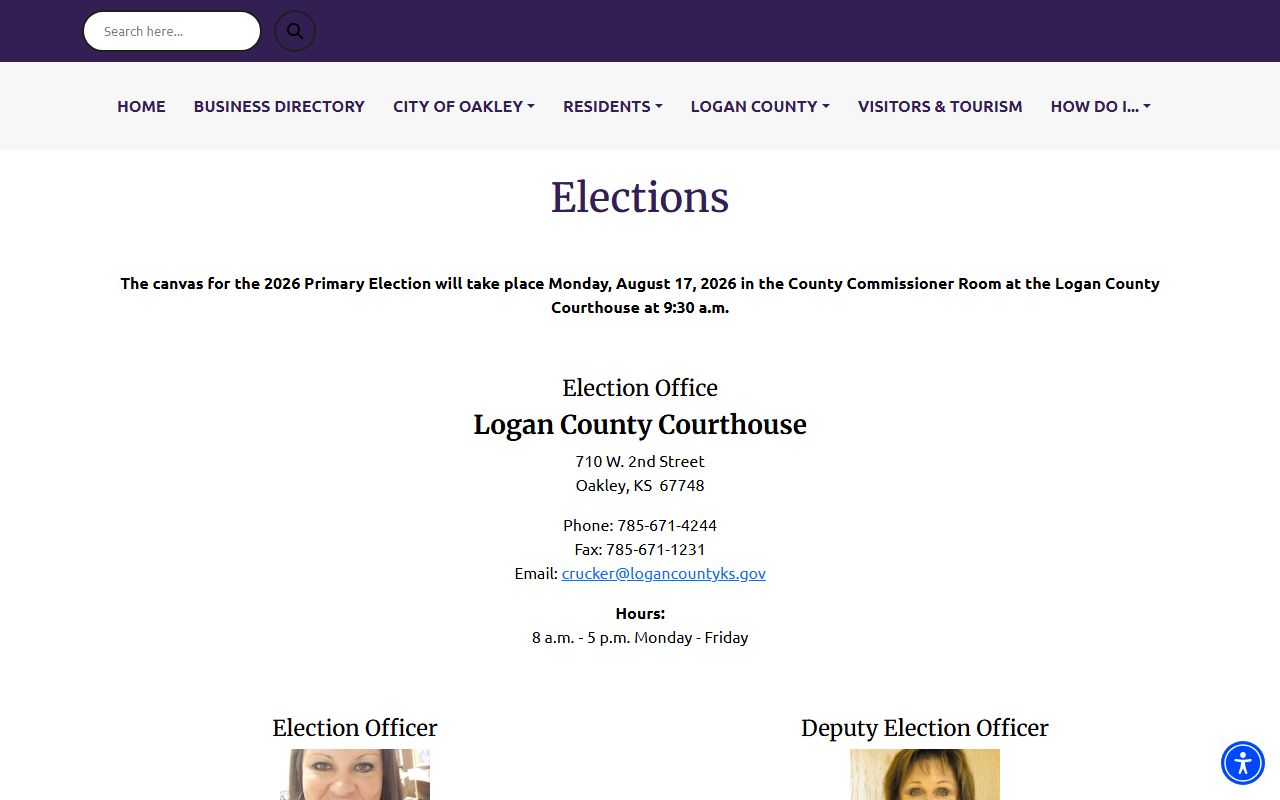 Logan County Clerk of the District Court elections and county clerk contact page