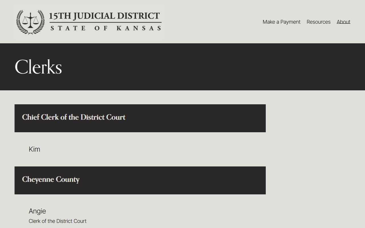 Logan County District Court 15th Judicial District clerk list