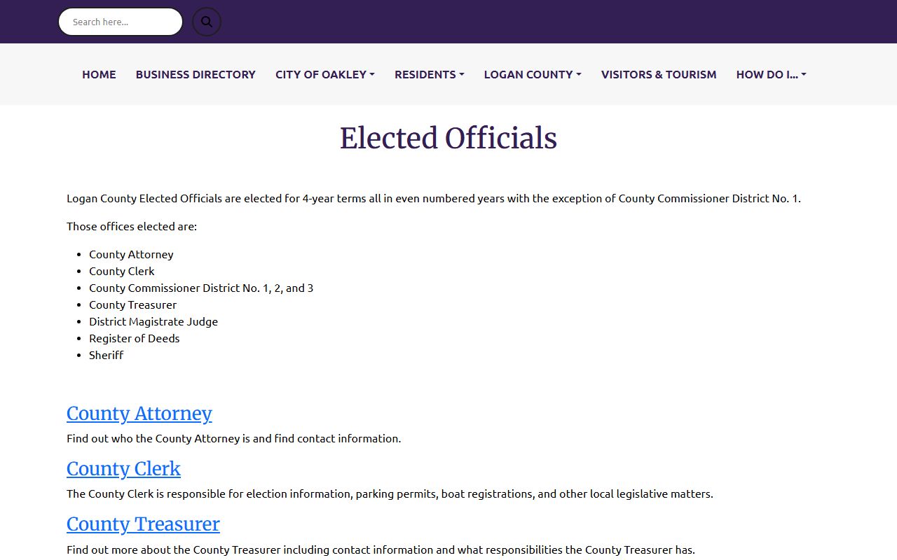 Logan County District Court elected officials and court office context