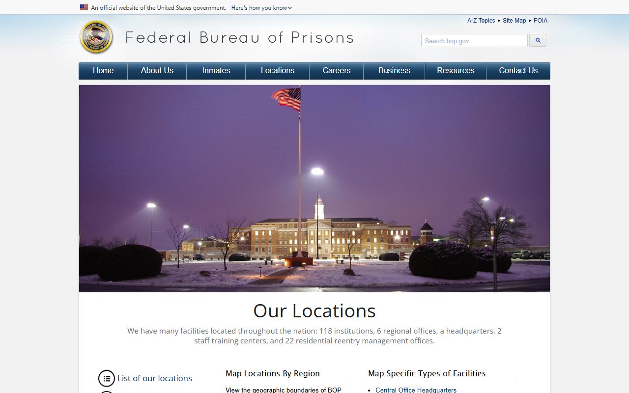 Logan County inmate records and federal Bureau of Prisons facility locator