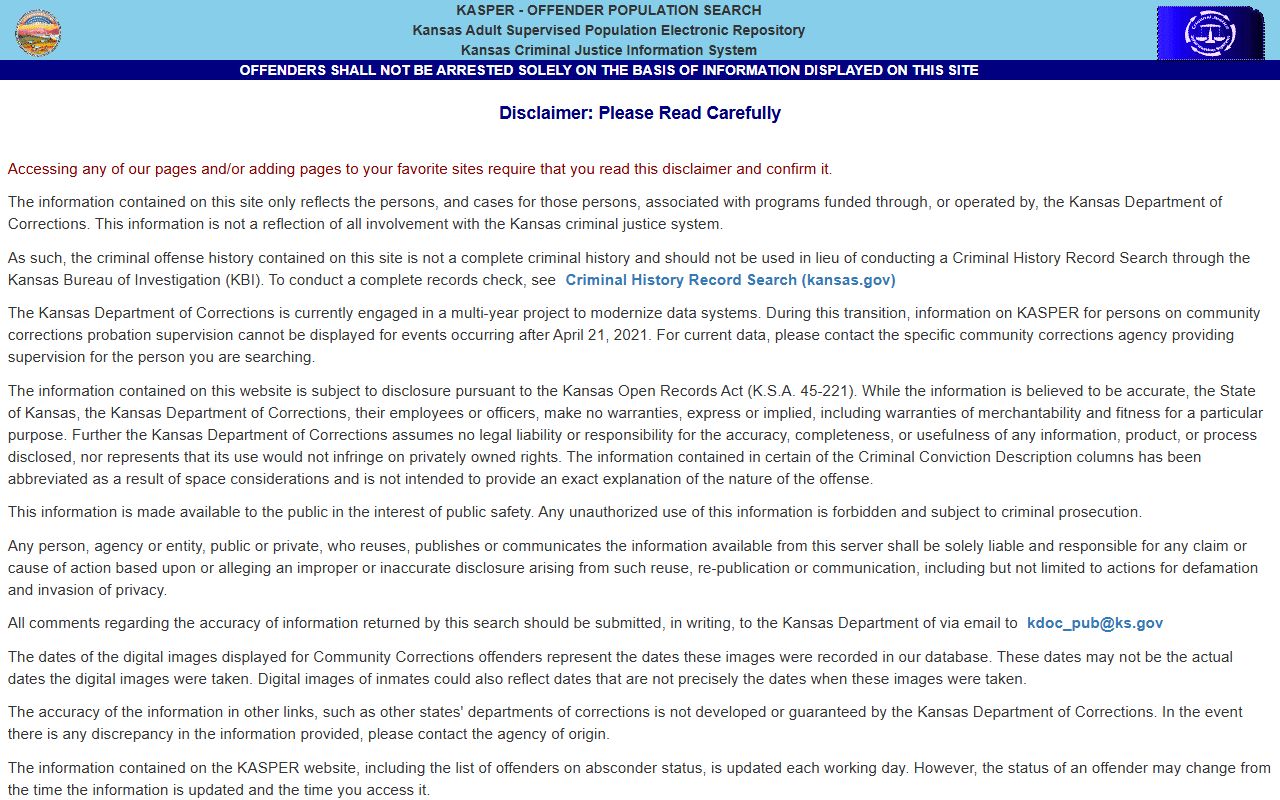 Logan County inmate search and KDOC KASPER offender search