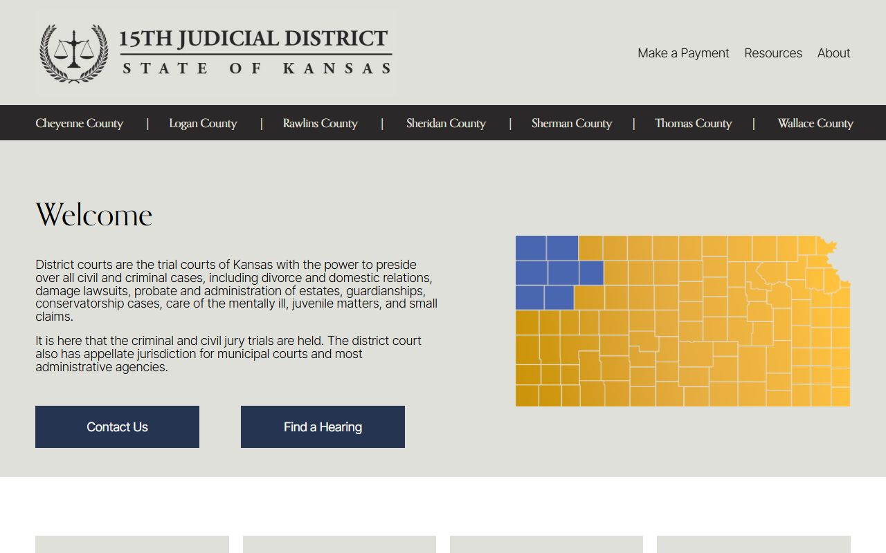 15th Judicial District homepage for Logan County court records