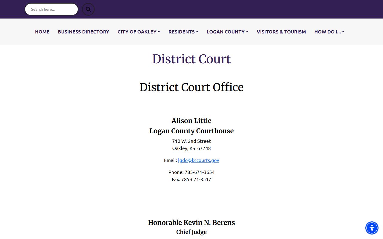 Logan County District Court local page for court records