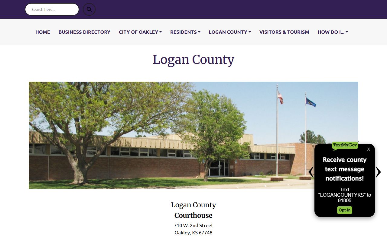 Logan County government page for court records and courthouse access